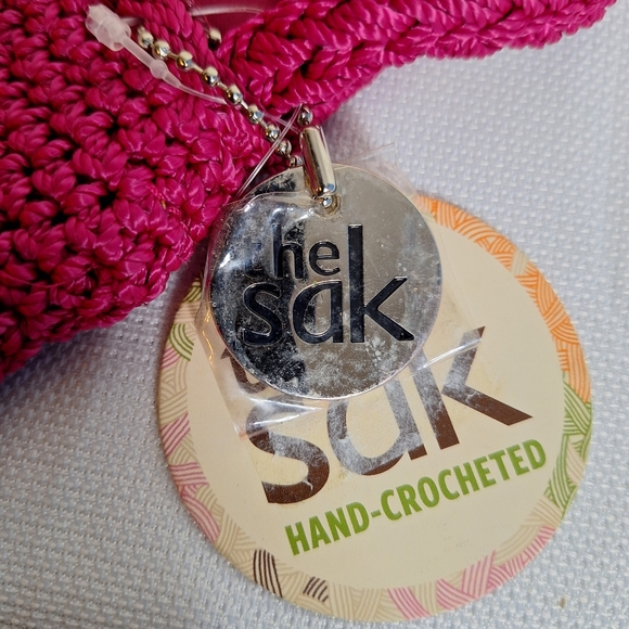 NWT The Sak brand " The Palm Springs Cross Body" bohemian core crocheted bag. - Picture 10 of 11